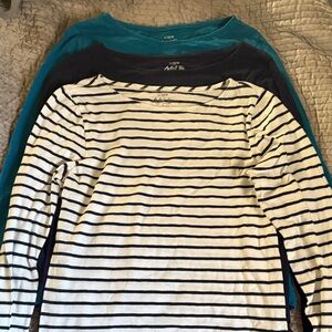 J. Crew Long Sleeve Tops - Teal, Navy, and Striped